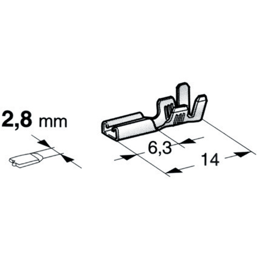 Technische Zeichnung von Buchsenverbindung Messing 0,5:1 100